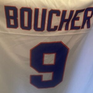 Custom Boucher #9 White football Jersey